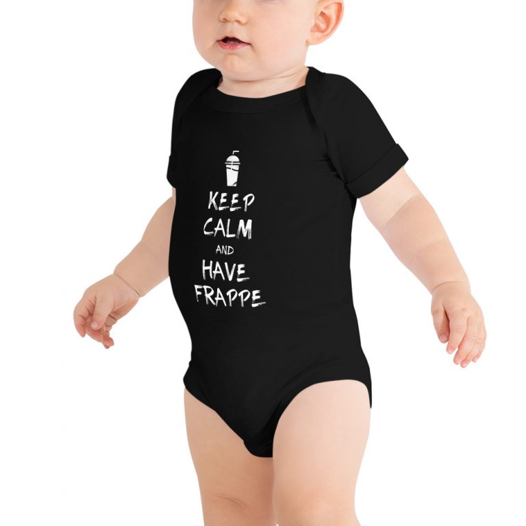 Keep Calm and Have Frappe Baby T-Shirt Crete - allincrete.com